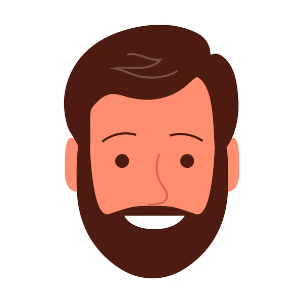 Retrato Joven Alegre Con Una Sonrisa Feliz Cara Con Barba — Vector de stock