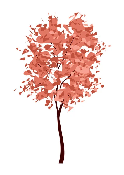 一棵秋天的树用于设计和装饰的模板元件 自然与森林 在白色背景上孤立的艺术矢量说明 绘画风格 — 图库矢量图片