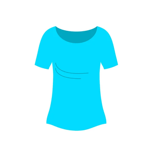 Mulher Azul Verão Shirt Compras Vendas Moda Guarda Roupa Feminino — Vetor de Stock