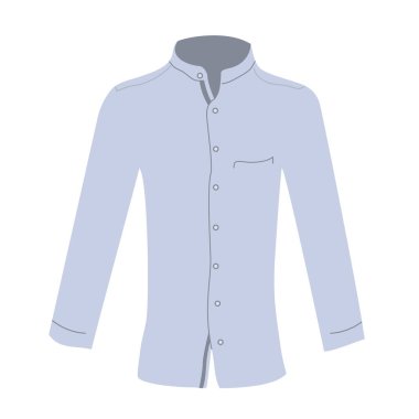 Erkekler uzun kollu gömlek giyer. Moda ve erkek kıyafetleri. Yaz sezonu. Güzel gündelik kıyafet. Alışveriş ve satış. Tasarım şablonu. Beyaz arkaplanda izole edilmiş vektör düz illüstrasyon