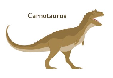 Antik korkunç pangolin karnotaurus. Jurasik dönemin yırtıcı dinozor avcısı. Tarih öncesi hayvan. Vektör karikatür çizimi beyaz arkaplanda izole edildi