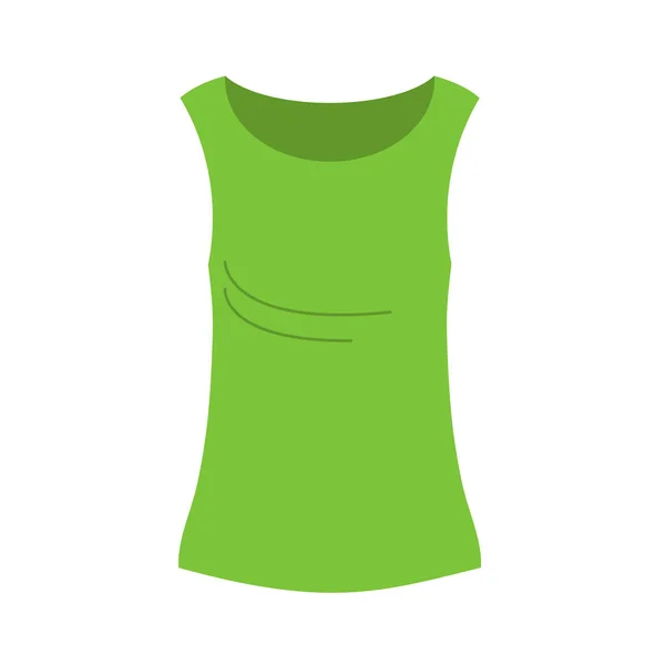 Camiseta Verano Verde Mujer Compras Ventas Moda Vestuario Femenino Hermosa — Vector de stock