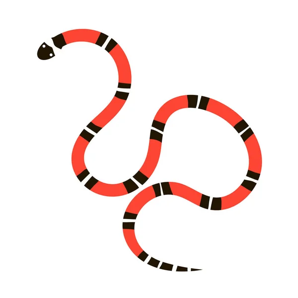 Serpiente Venenosa Colorida Asépida Reptil Exótico Con Patrón Rayas Rojas — Archivo Imágenes Vectoriales