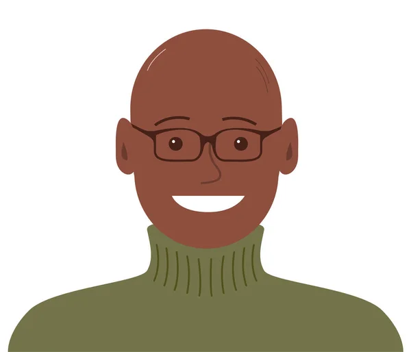 Portret Van Een Vrolijke Jongeman Met Een Vrolijke Glimlach Afro — Stockvector
