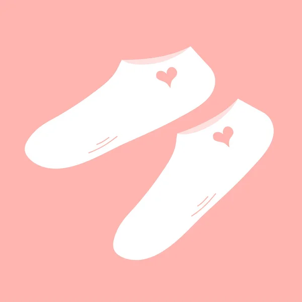 Pár Teplých Zimních Ponožek Bílé Šaty Ponožka Pro Ženu Krása — Stockový vektor