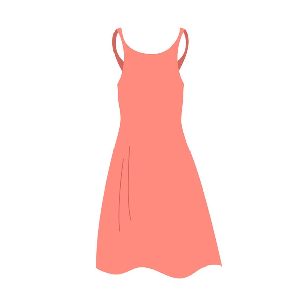 Vestido Verano Rojo Mujer Compras Ventas Moda Vestuario Femenino Hermosa — Vector de stock