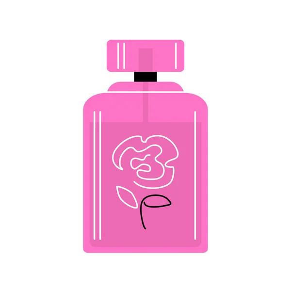 Frasco Perfume Rosa Para Mulheres Fragrância Floral Cheiro Rosa Romântica —  Vetores de Stock