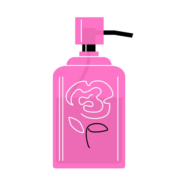 Frasco Perfume Rosa Para Mujeres Fragancia Floral Romántico Aroma Rosa — Vector de stock