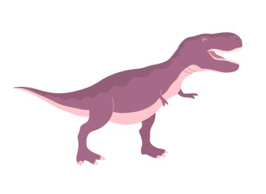 Korkunç Tyrannosaurus Rex. Etçil büyük kertenkele. Tarih öncesi pangolin. Jurasik dönemin yırtıcı dinozor avcısı. Beyaz arkaplanda izole edilmiş vektör düz illüstrasyon