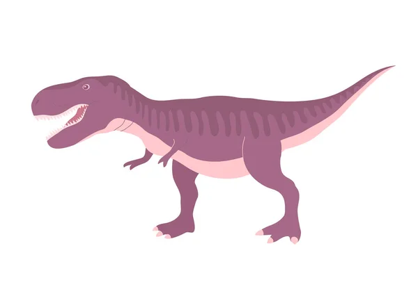 Beyaz Arka Planda Korkunç Bir Tyrannosaurus Rex — Stok Vektör