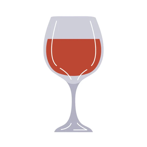 Una Copa Vino Tinto Una Bebida Alcohólica Agradable Etiqueta Bebida — Vector de stock