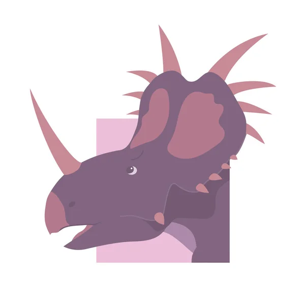 Head Portrait Styracosaurus Head Portrait Ceratops Dangerous Horns Dinosaur Jurassic — Image vectorielle