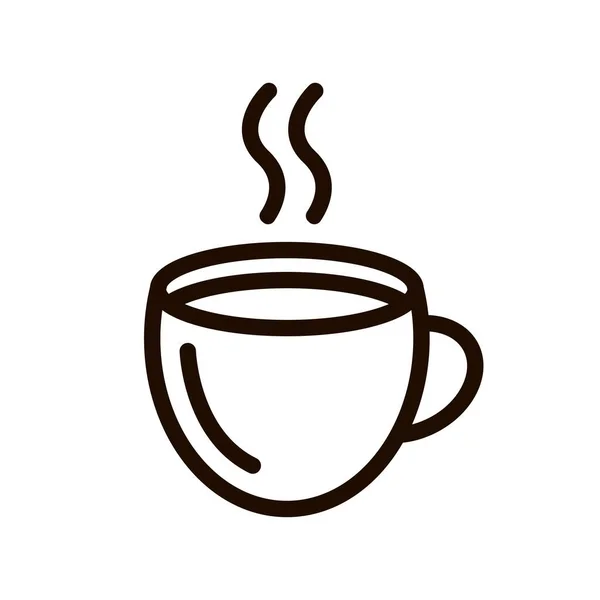 Ícone Preto Uma Xícara Com Uma Bebida Quente Chá Café — Vetor de Stock