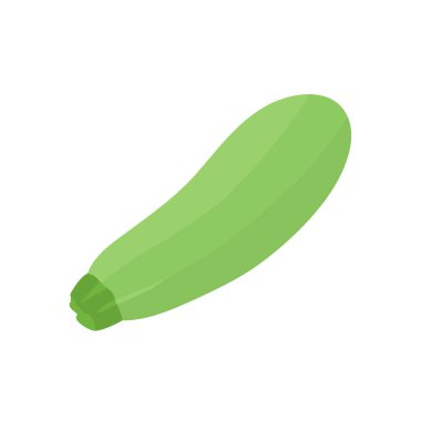 Yeşil, taze kabak. Faydalı lezzetli sebzeler. Sağlıklı yiyecekler. Sebze lifleri. Tarım hasadı. Düz vektör çizimi beyaz arkaplanda izole edildi