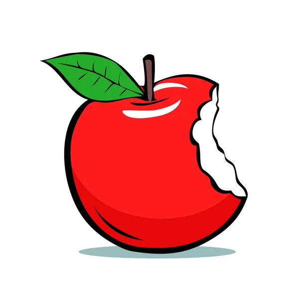 Bitterroter Apfel Mit Blatt Appetitliches Obst Für Eine Gesunde Ernährung — Stockvektor