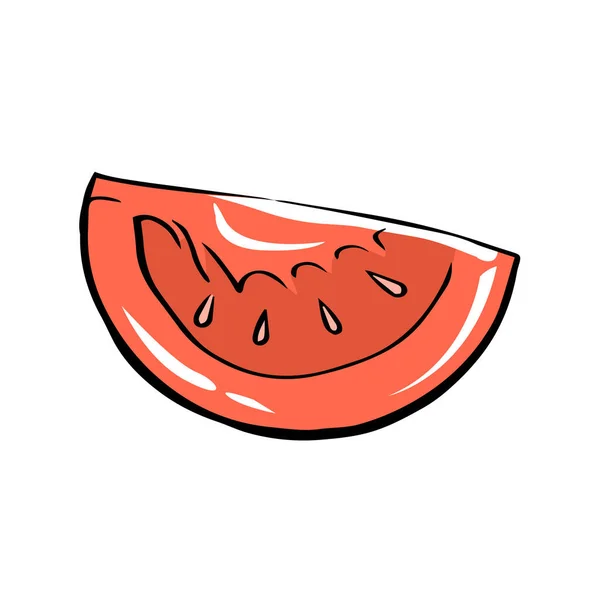 Sliced Tomato Slice Useful Tasty Red Vegetable Healthy Diet Food — ストックベクタ