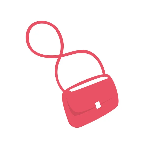 Red Lady Handbag Leather Women Bag Belt Beautiful Modern Accessory — 图库矢量图片