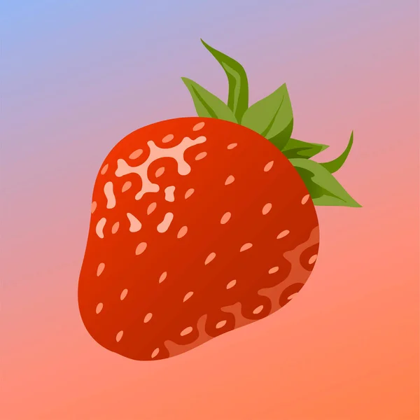 Appetizing Juicy Strawberry Sweet Red Berry Ingredient Dish Summer Dessert — Stockový vektor