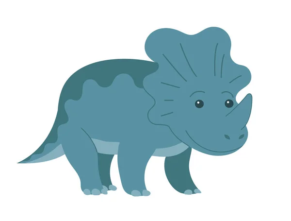 Small Triceratops Dinosaur Horn Herbivore Cute Ceratops Dino Jurassic Ancient — Stockvector