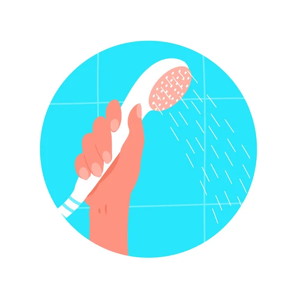 Woman Hand Shower Bathroom Body Care Beauty Cleanliness Health Hygiene —  Vetores de Stock