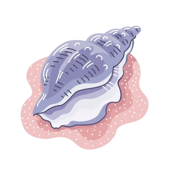 Seashell Shell Sand Marine Underwater Twisted Seashell Spiral Shape Undersea — Stockový vektor