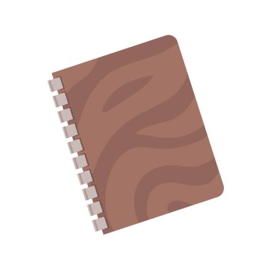 Paper brown sketchbook for drawing and notes. Hobbies and creativity. Flat vector illustration isolated on white background