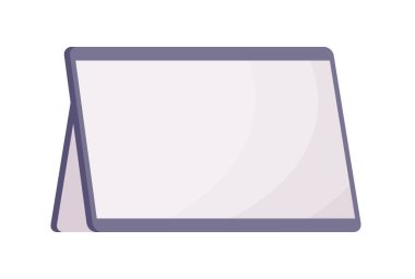 Device tablet with screen. Portable electronic device. Modern technology for business and work. Empty touchscreen. Flat vector illustration isolated on white background