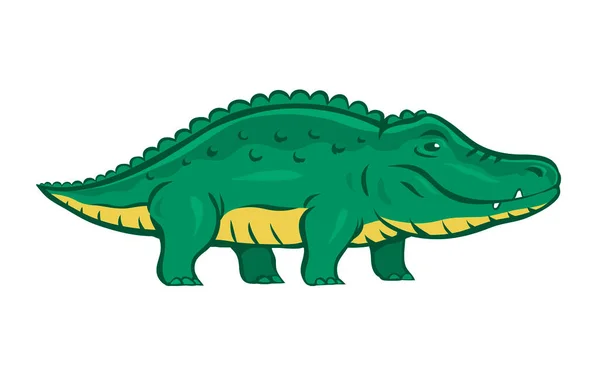 Cute Cartoon Green Crocodile African Reptile Animal Child Character Cartoon — Stockvektor