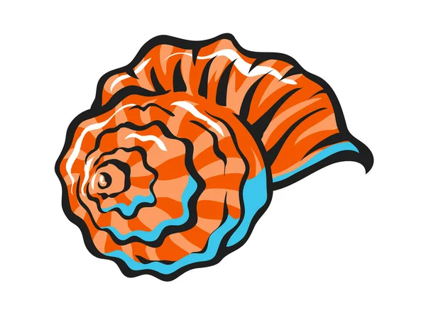 Snail Sea Shell Marine Underwater Twisted Seashell Spiral Shape Undersea — ストックベクタ