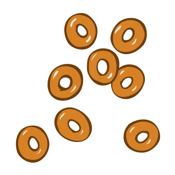 Cocinar Rosquillas Pastelería Harina Trigo Deliciosa Comida Saludable Elemento Diseño — Vector de stock