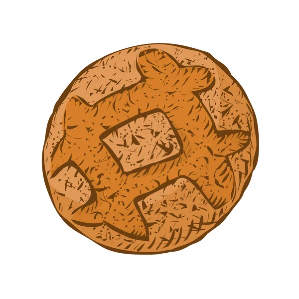 Буханка Хлеба Белом Фоне — стоковый вектор