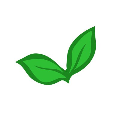 Taze yeşil yaprak fesleğeni. Lezzetli ve iştah açıcı yemekler. Yemek ve öğle yemeği. Çizgi film vektör çizimi beyaz arkaplanda izole edildi. El çizimi çizim