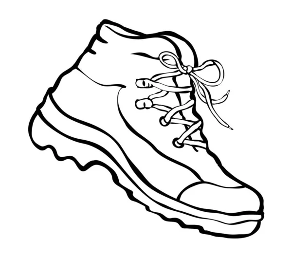 Bota Senderismo Turístico Zapatos Moda Equipo Viaje Estilo Vida Activo — Vector de stock