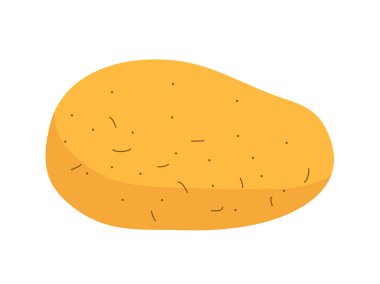 Çiğ patates. Bahçe sebzesi. Doğal sağlıklı yiyecekler. Yemek malzemesi. Düz vektör çizimi beyaz arkaplanda izole edildi