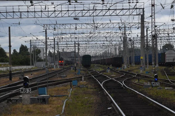 Petroπodsk Tovarnaya火车站 — 图库照片