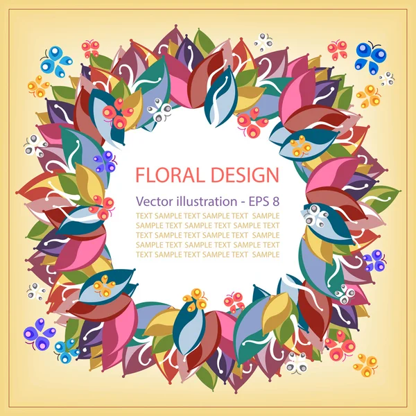 色彩鲜艳的花卉帧 — 图库照片