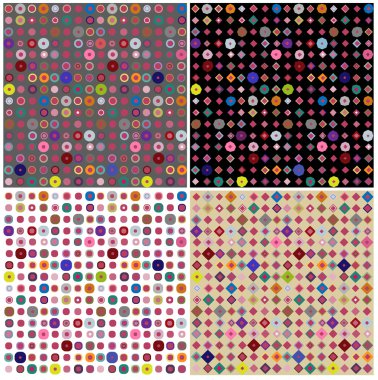dört renkli geometrik desenleri