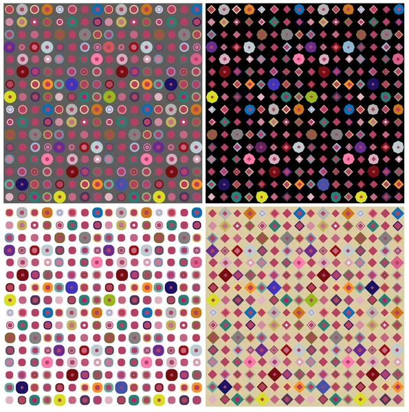 4 개의 다채로운 기하학적 패턴의 집합 — 스톡 사진