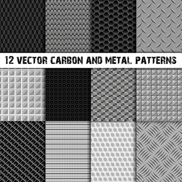 Aantal twaalf koolstof en metalen naadloze patroon — Stockfoto