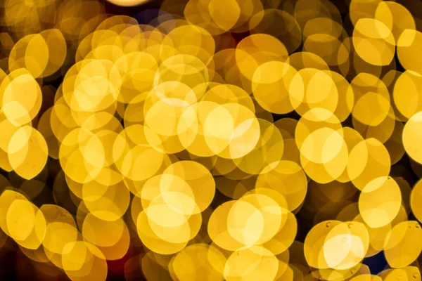 Abstract Golden Yellow Bokeh Background Beautiful Blurry Lights Horizontal Format — Stock Photo, Image