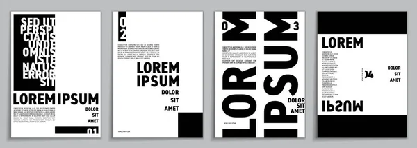 Soubor Čtyř Typografických Plakátů Lorem Ipsum Abstraktní Umělecký Typografický Design — Stockový vektor