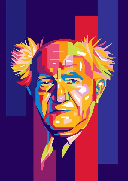 David Ben-Gurion (1886-1973) - İsrail 'in ilk başbakanı ve Siyonist lider; WPAP tarzı illüstrasyon.