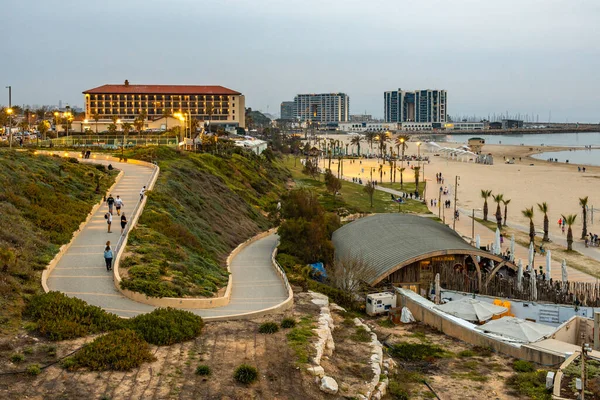 Herzliya Beach Israel Április 202 Tengerparti Szállodák Acadia Beach Herzliya — Stock Fotó