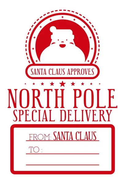 Diseño Navideño Para Una Bolsa Regalo Personalizada Santa Claus Polo — Vector de stock