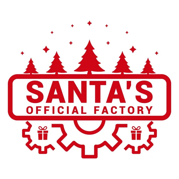 Santa Official Factory Марка Свята Різдвяними Деревами Шестернями Xmas Декоративний — стоковий вектор