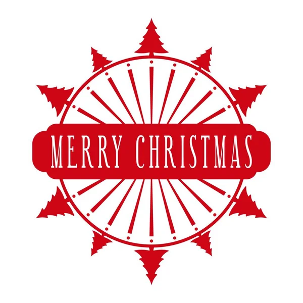 Joyeux Noël Design Timbre Rond Imprimer Élément Décoratif Pour Cadeaux — Image vectorielle