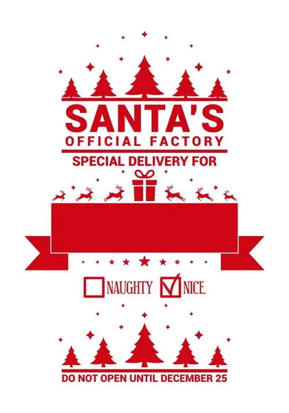 Christmas Design Personalized Gift Bag Santa Claus Santa Official Factory — Stock Vector