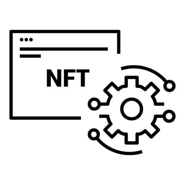Значок Лінії Nft Криптографія Інтернеті Векторні Ілюстрації — стоковий вектор