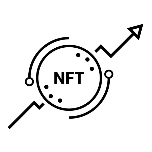 Nft Zseton Felfelé Mutató Nyíllal Nem Helyettesíthető Token Kereskedés Csere — Stock Vector