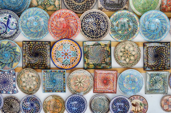 Traditional colored serving dishes Stock Picture